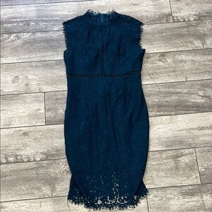 Bardot Blue Mock Neck Sleeveless Midi Dress